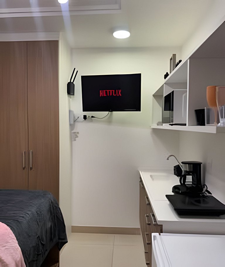 Queridinho Studio centro+Piscina+Netflix+WiFi