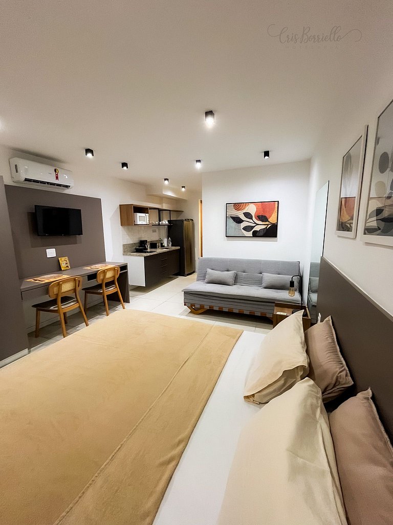 Imperdível! Studio Vista Mar+Piscina Aquecida