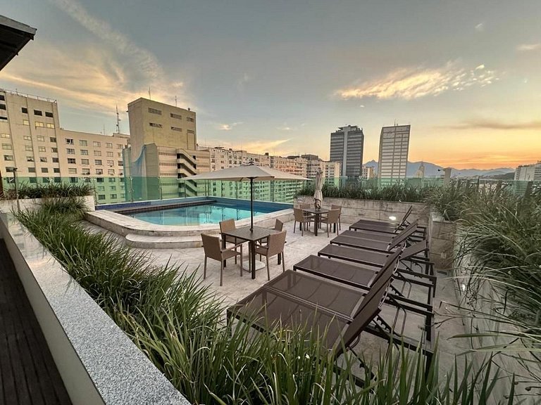 Studio Novíssimo+piscina e serviços-6x sem juros