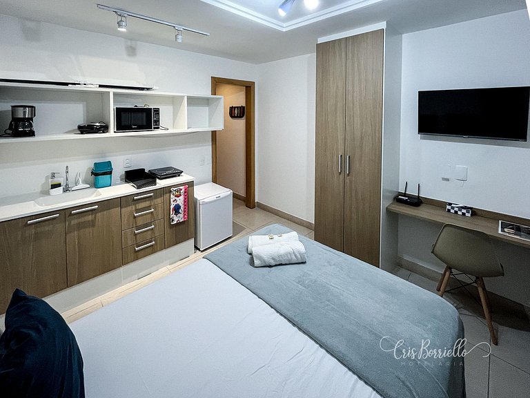 Studio Novíssimo+piscina e serviços-6x sem juros