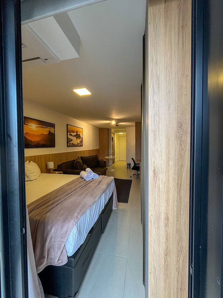 Studio Centro piscina aquecida em 6 x sem juros