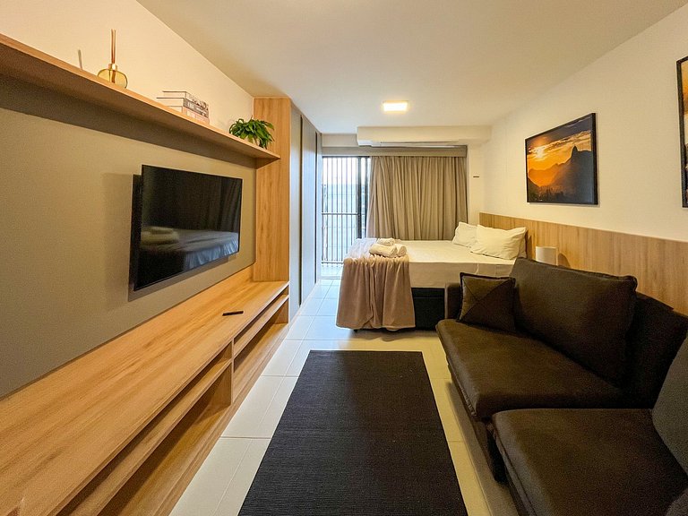 Studio Centro piscina aquecida em 6 x sem juros