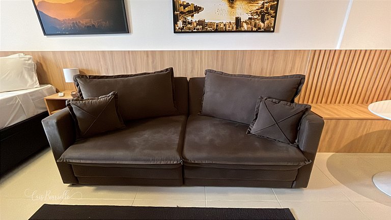 Studio com piscina aquecida em 6 x sem juros