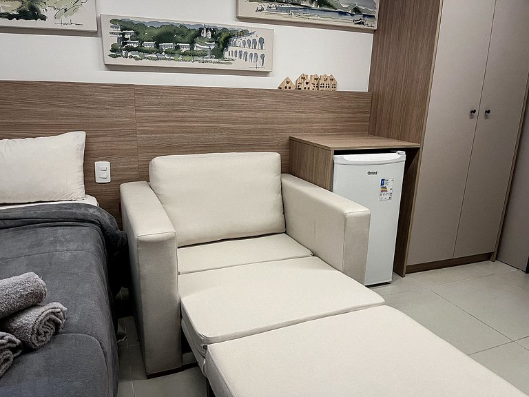 Studio novíssimo no centro c/ piscina aquecida