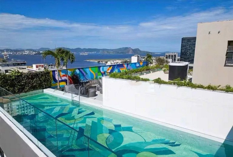 Estudio Moderno centro do Rio + Piscina Ao Ar live aquecida