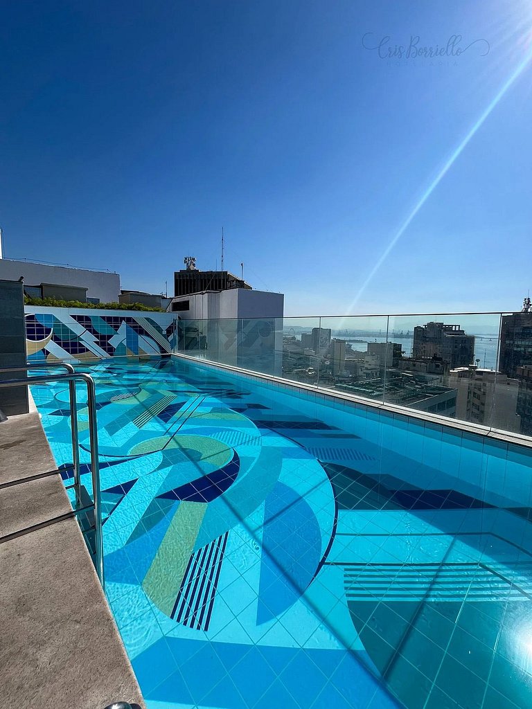 Estudio Moderno centro do Rio + Piscina Ao Ar live aquecida
