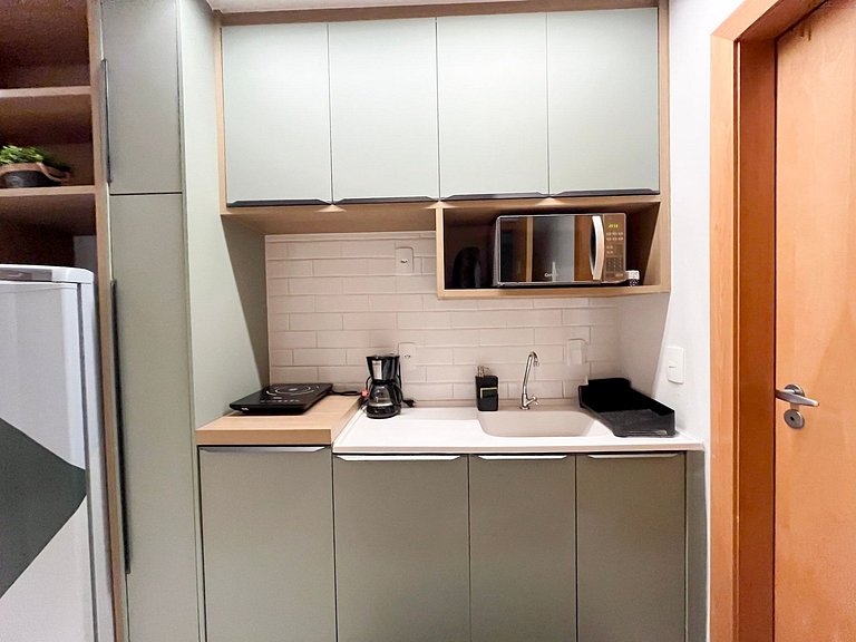 Lindo apartamento completo + piscina com vista