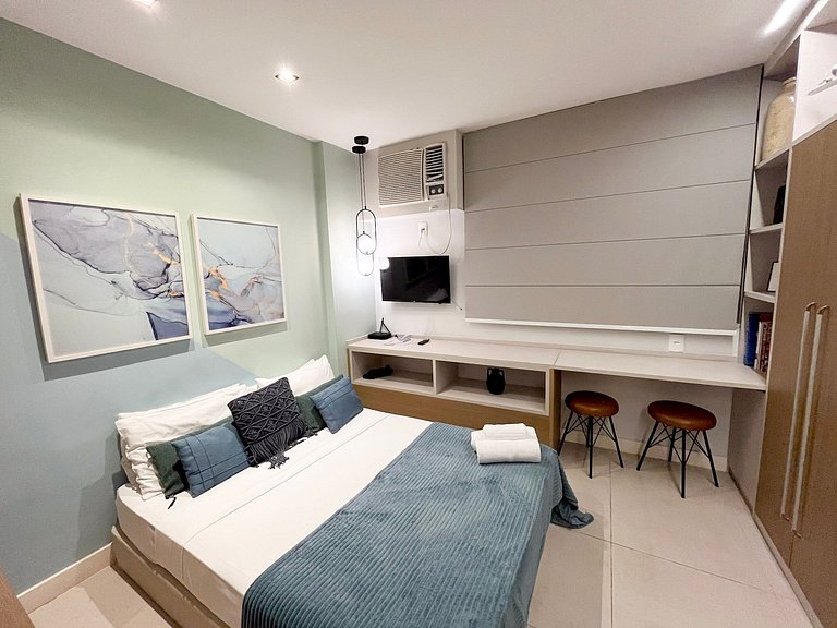 Lindo apartamento completo + piscina com vista