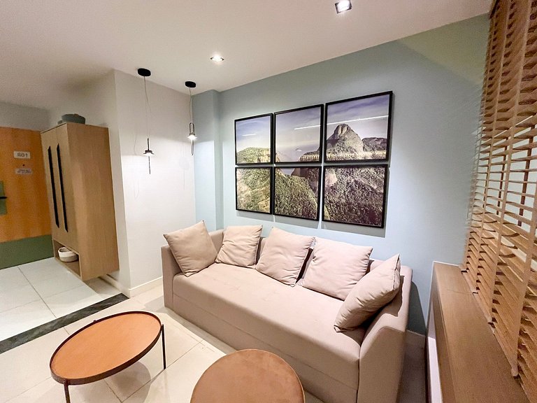 Lindo apartamento completo + piscina com vista