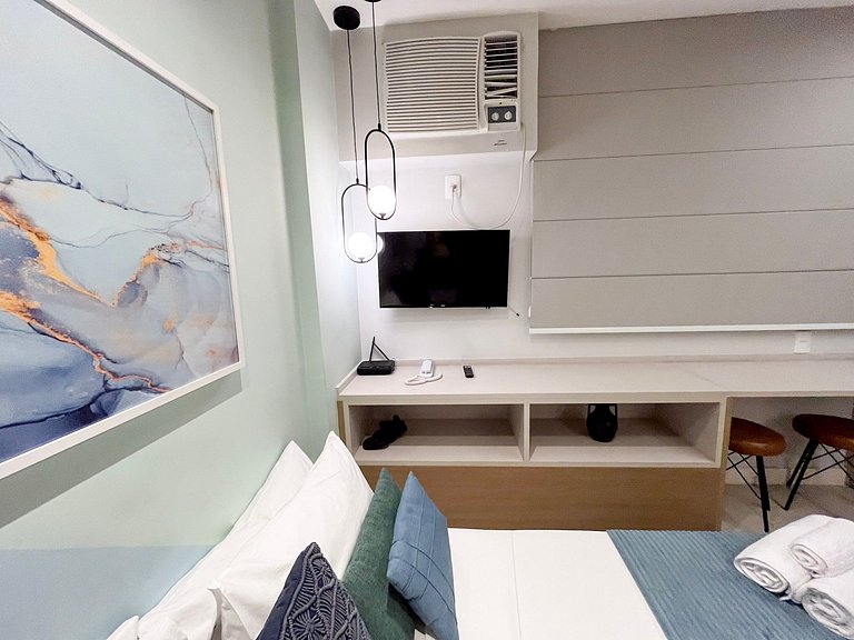 Lindo apartamento completo + piscina com vista