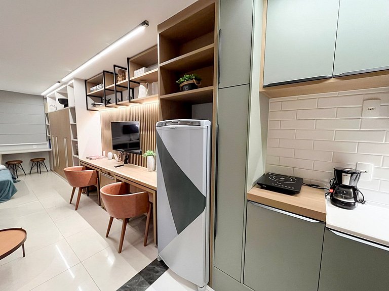 Lindo apartamento completo + piscina com vista