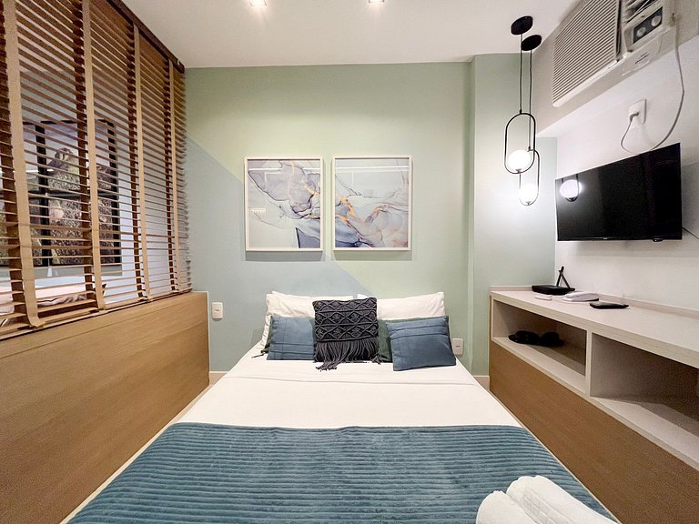 Lindo apartamento completo + piscina com vista