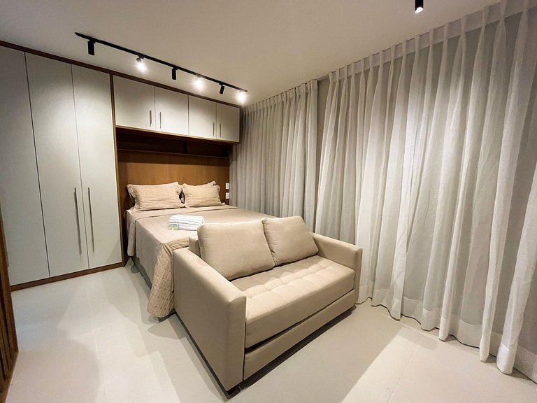 Preferido! Estúdio moderno com piscina