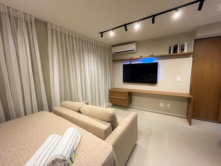 Preferido! Estúdio moderno com piscina