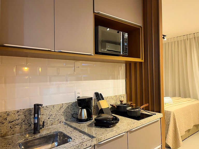 Preferido! Estúdio moderno com piscina