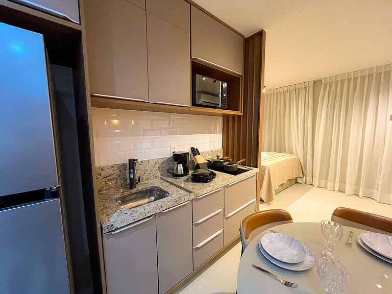 Preferido! Estúdio moderno com piscina