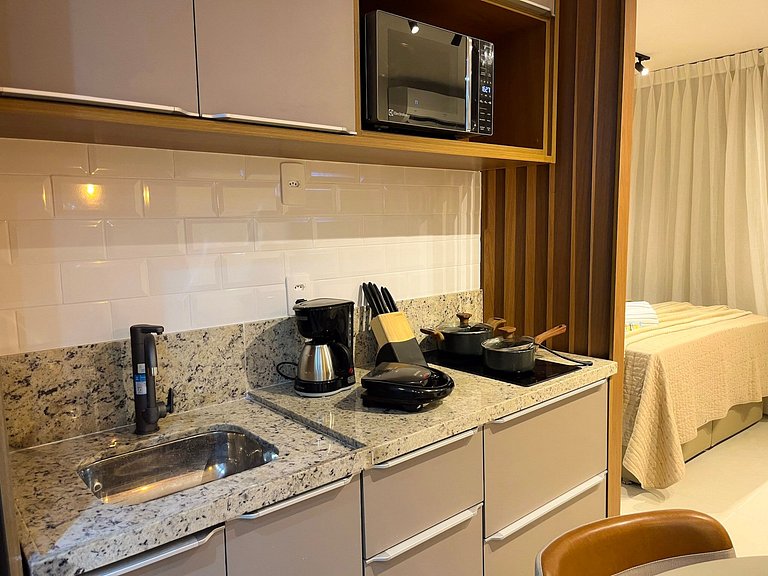 Preferido! Estúdio moderno com piscina