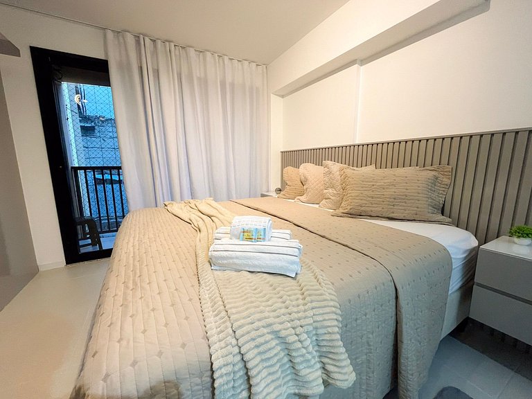 Estudio novíssimo + piscina panorâmica!